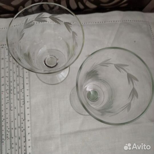 Бокалы фужеры СССР тонкое стекло, редкость