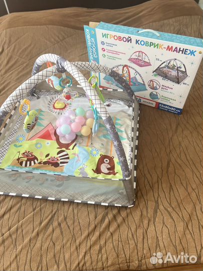 Развивающий коврик манеж для новорожденного