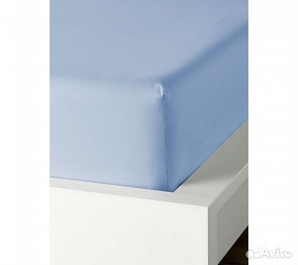 Простынь GoodNight Сатин 160х200х20 Голубой на рез
