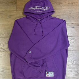 Supreme x champion hoodie black best sale