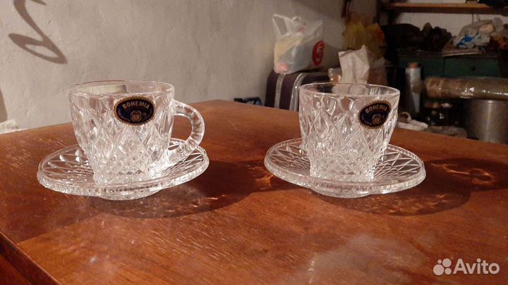 Хрустальные чайные пары Bohemia