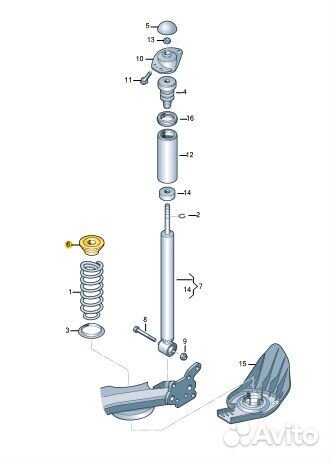 Проставка под пружину задняя Volkswagen Polo CWV