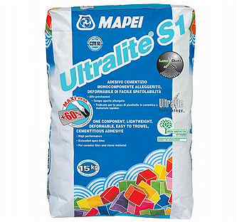 Mapei Ultralite S1 серый клей для плитки (15кг)