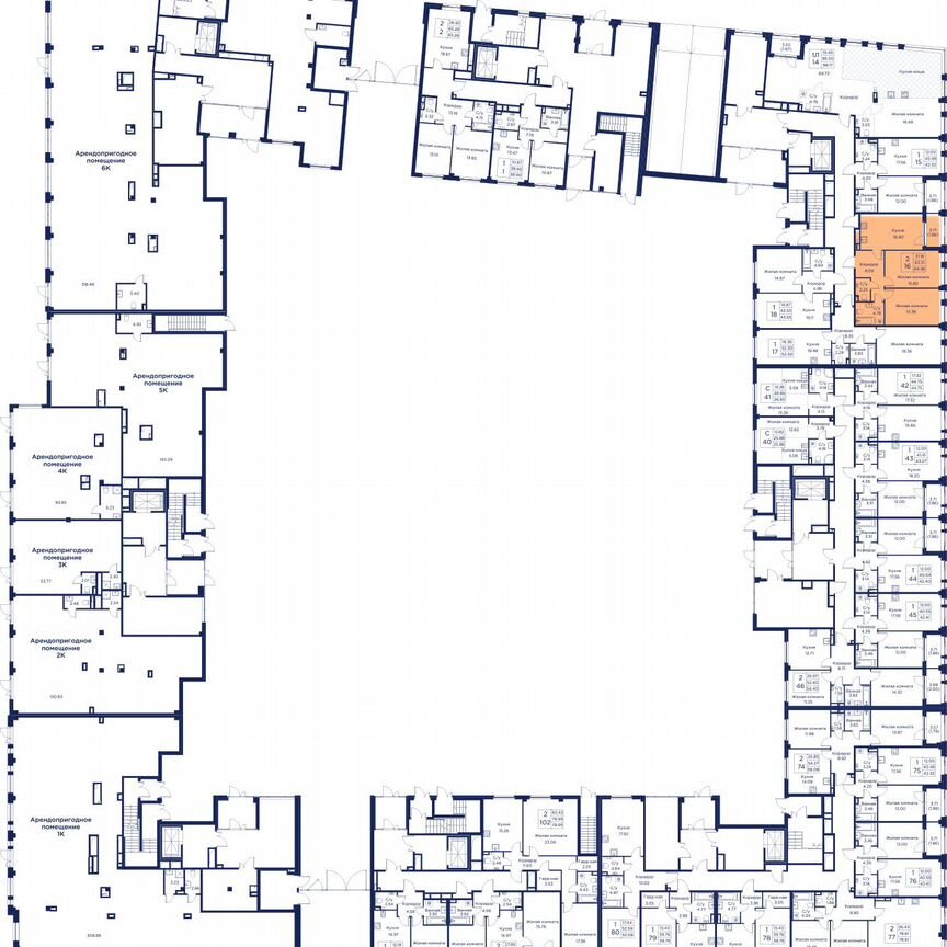 2-к. квартира, 63,1 м², 1/5 эт.