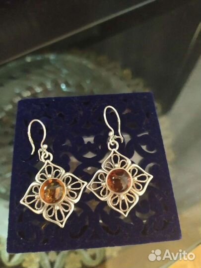 Серебряные серьги СССР