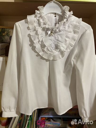 Блузка белая для девочек школьная