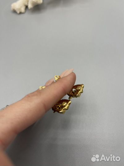 Винтажные Серьги клипсы Mimi di N голова льва