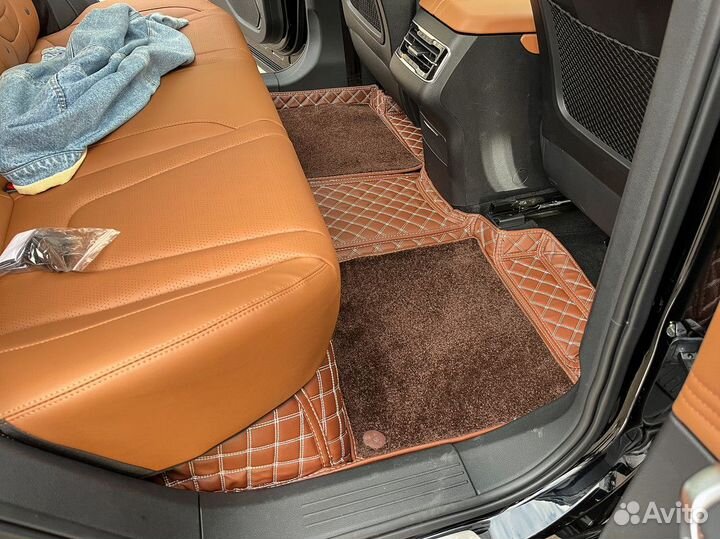 Кожаные 3D коврики в салон авто