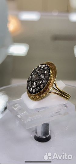 Старинное кольцо с алмазами