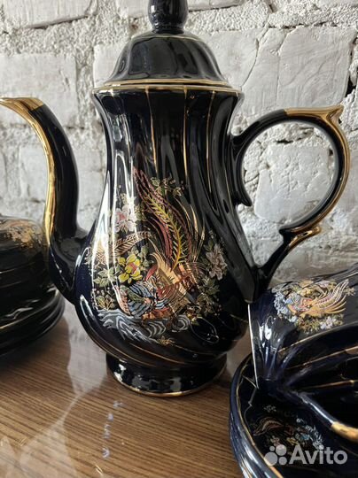 Сервиз кофейный кобальт золото