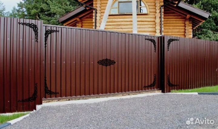 Забор из профнастила работа по договору для дома