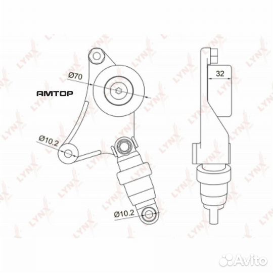 Lynxauto PT-3043 Натяжитель приводного ремня с рол
