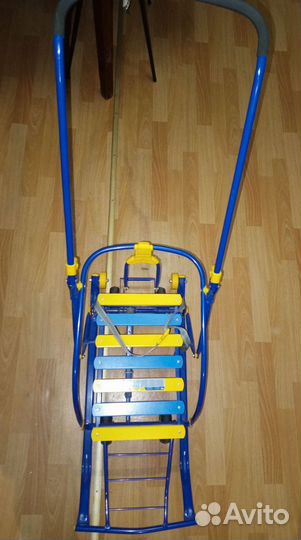 Детские санки с колесами складные