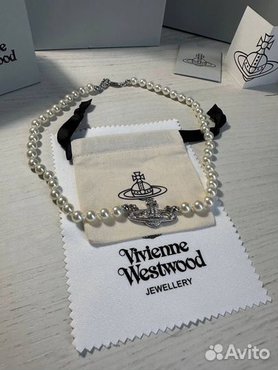 Колье ожерелье Vivienne Westwood mini bas pearl