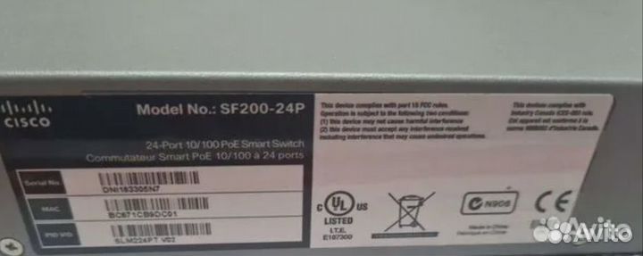Коммутатор Cisco sf200-24p