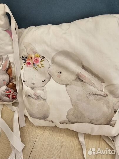 Бортик в детскую кроватку+органайзер+простынка