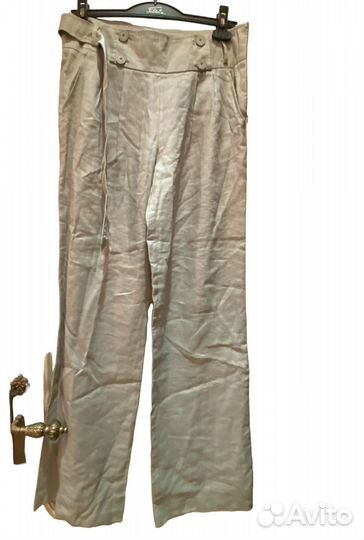 Брюки льняные классика. Свободные от бедра