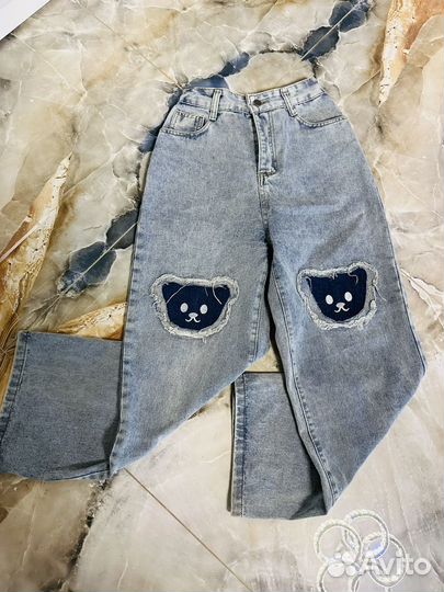 Джинсы трубы женские размер М