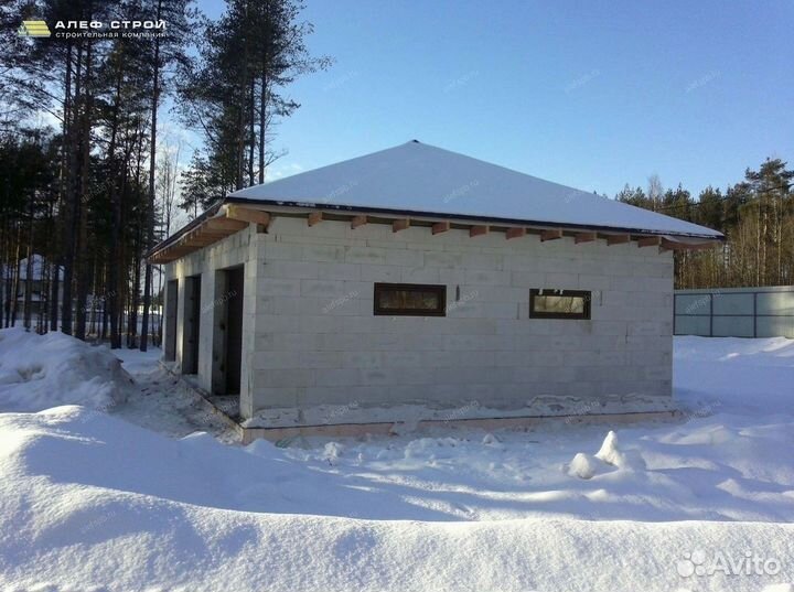 Гараж из газобетона с утеплением для авто