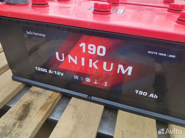 Акб аккумулятор unikum 190 (нов.) (доставка)
