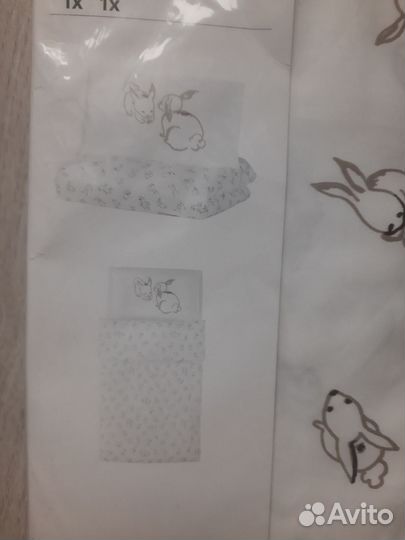 Пододеяльник и наволочка для кроватки IKEA
