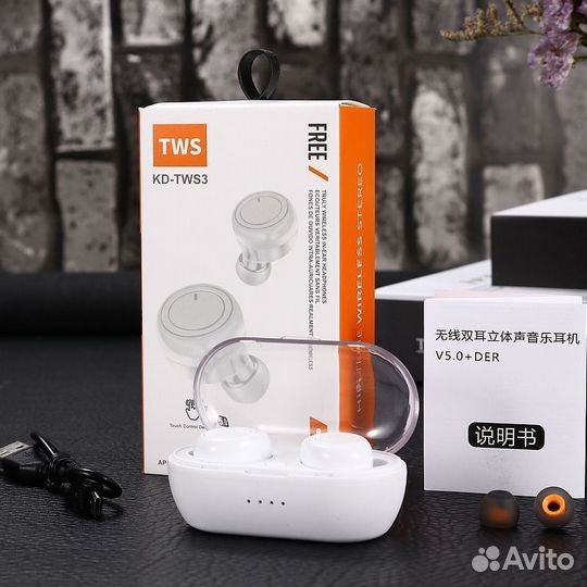 Наушники вкладыши беспроводные kadum KD-TWS3 bluet