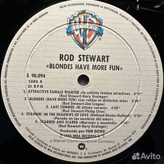 Rod Stewart – Blondes Have More Fun (Испания 1978г