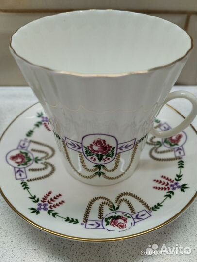 Кофейная пара лфз костяной фарфор СССР