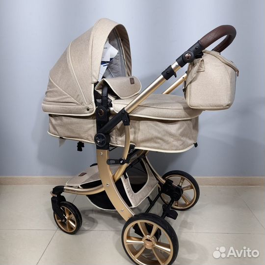 Коляска 2 в 1 цвет бежевый