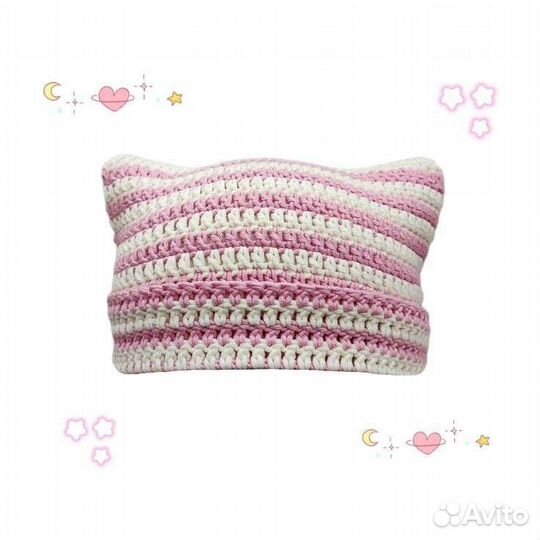 Cat beanie шапка с ушками goblincore на заказ