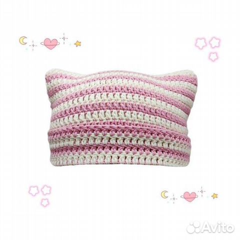 Cat beanie шапка с ушками goblincore на заказ