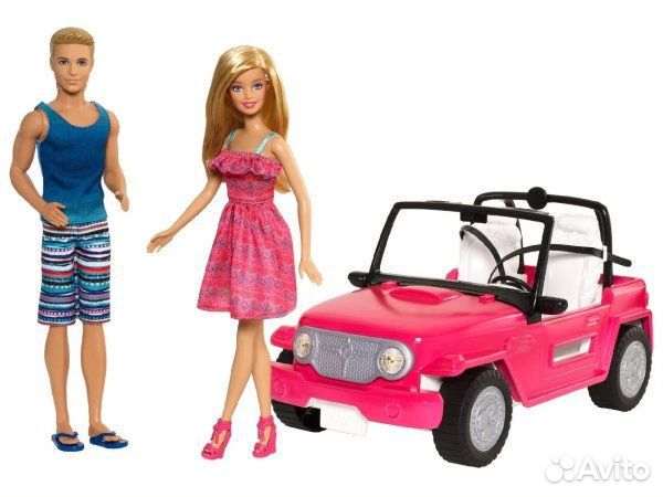 Новый джип и 2 куклы Barbie оригинал от mattel