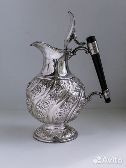 Антикварный посеребренный кувшин с крышкой SB&M