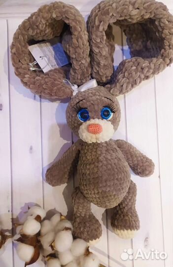 Заяц плюшевый, ручная работа