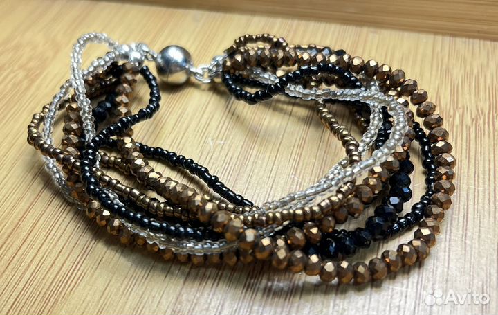 Винтажный браслет из бисера