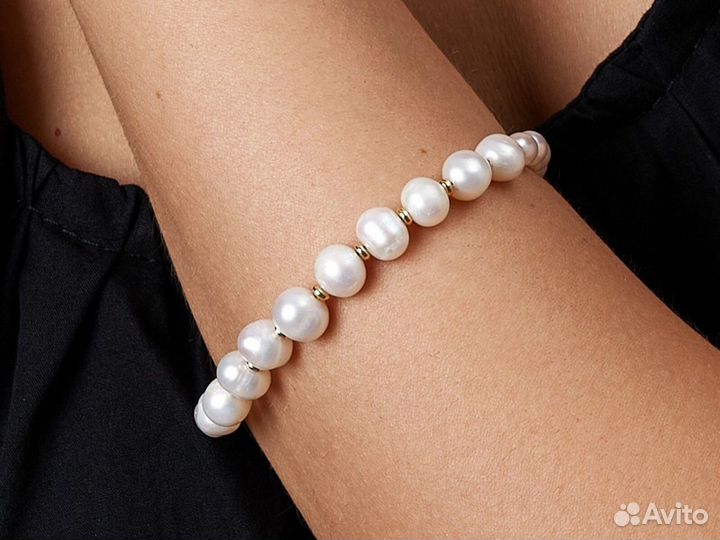 Браслет из натурального жемчуга ручной работы
