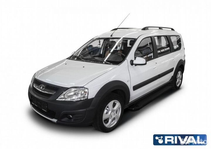 Пороги-подножки LADA Largus Cross 2014-2021 Black