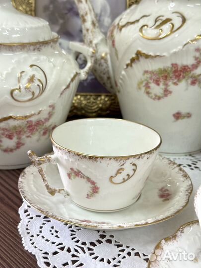 Антикварный чайный сервиз Limoges