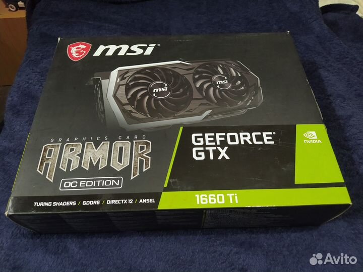 Видеокарта MSI GTX 1660 TI armor OC