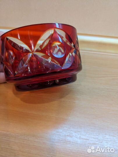 Конфетница цветное стекло СССР