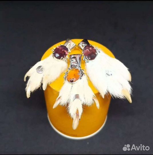 Винтажные токсидермические броши Лапки тетерева