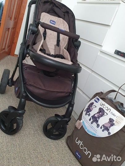 Коляска chicco urban plus + автолюлька