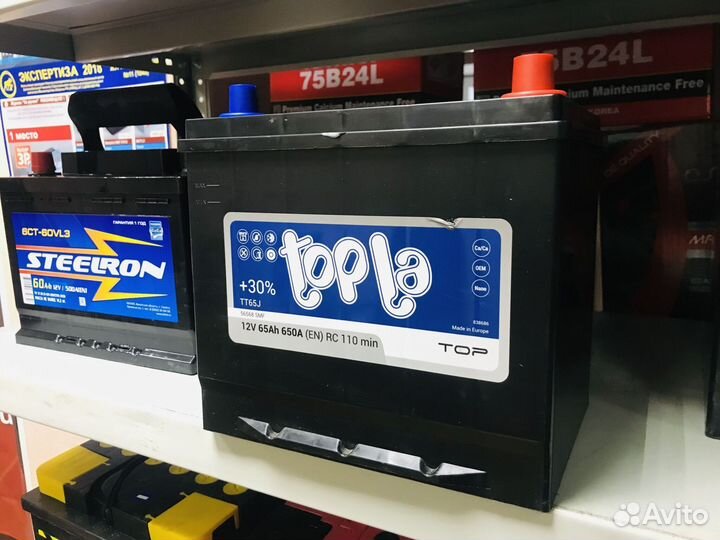 Аккумулятор 65 ач Topla. Rio Solaris Mazda Toyota