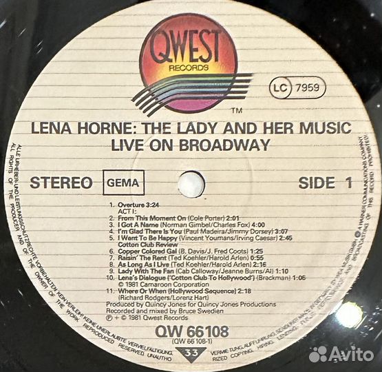 Lena Horne – The Lady And Her Music 2LP (1981г.)