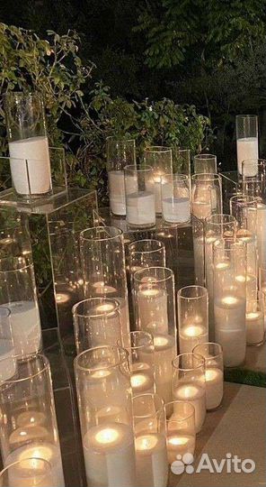 Свадебные свечи стеклянные