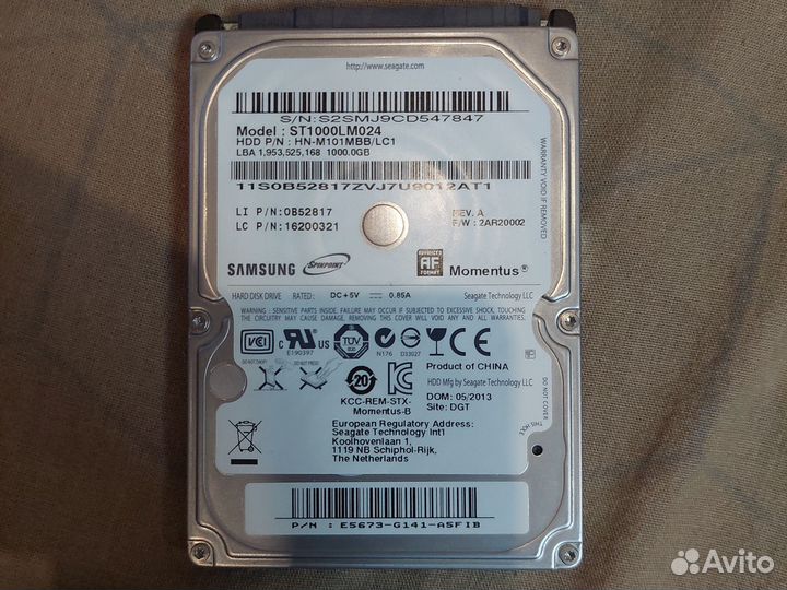 Жесткий диск для ноутбука 1 тб ST1000LM024