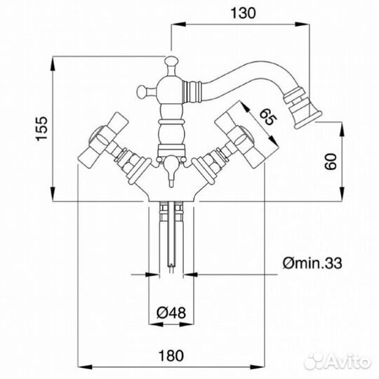 Смеситель для биде Migliore Princeton 19365 хром состаренный