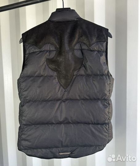 Chrome Hearts Down Puffer Vest Leather Detail