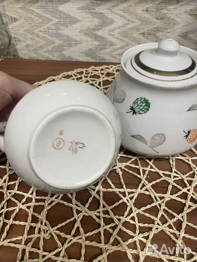 Сервиз чайный, сахарница, молочник СССР