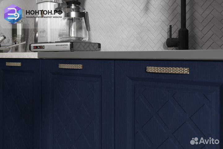 Кухня Агава 2.0 м акация белая / сапфир